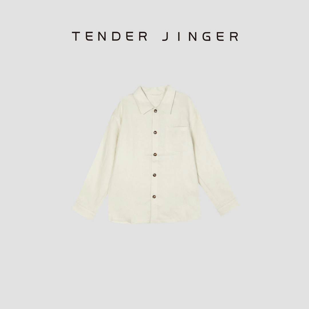 Tender Jinger【男士】夏季凉感透气翻领亚麻衬衫外套 T55ABA17085