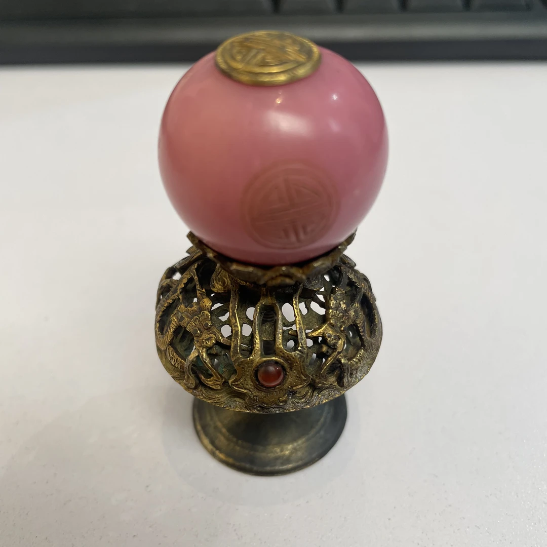 清代二品官员铜鎏金帽顶