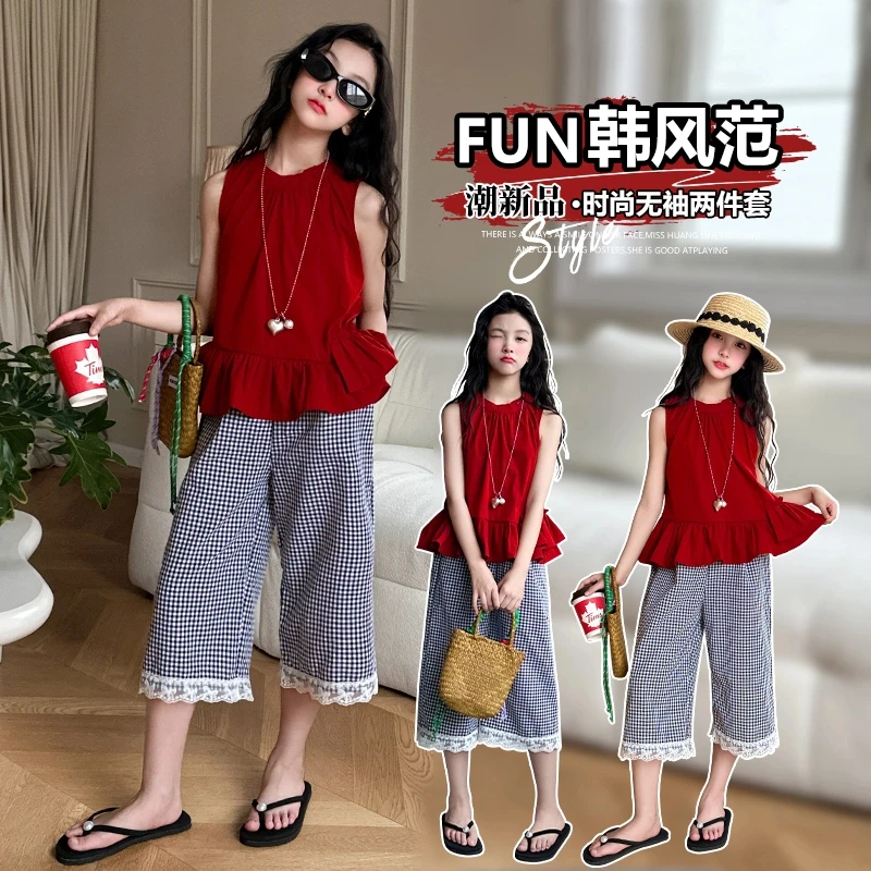女中大童韩版套装休闲风上衣无袖民族风外穿时尚夏季薄款