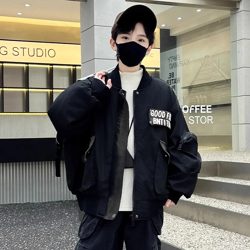 棒球服男童12-15岁2025新款儿童秋装工装夹克秋季大男孩童装潮