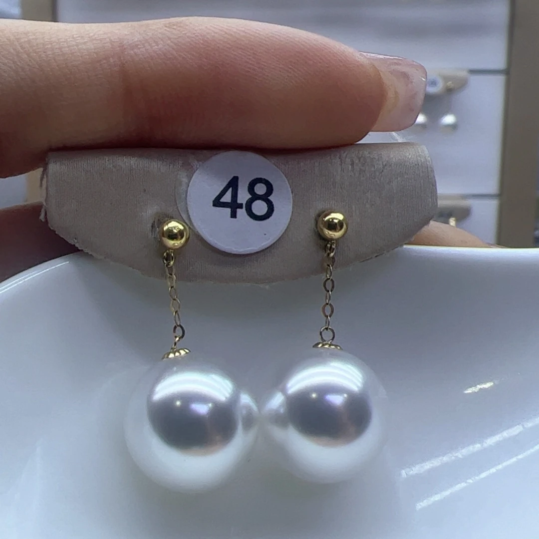 淡水珍珠耳饰18K金镶嵌