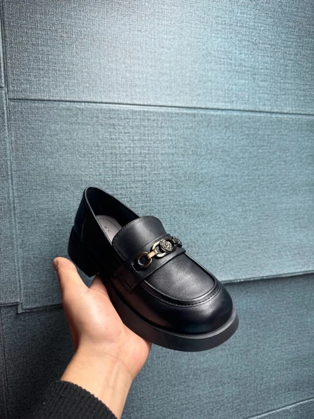 88107新款百搭厚底真皮软底软面乐福鞋