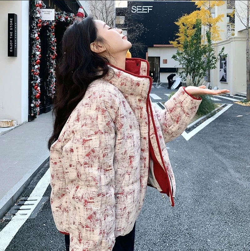 2024冬季高级感超好看雪花绒短款羽绒服女冬季韩系白鸭绒保暖外套