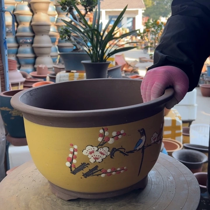 紫砂宜兴紫砂花盆花盆T005大