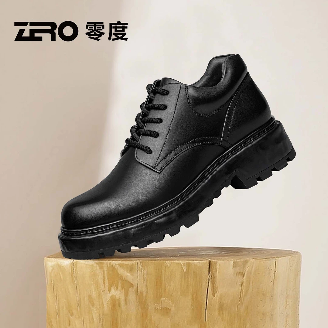 「匠行」ZRO零度高帮鞋男士冬季保暖商务时装皮靴轻便厚底抓地男靴