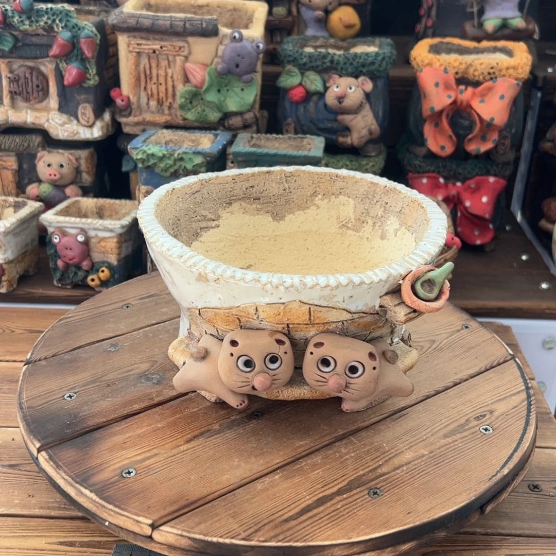 红陶嘻哈多肉花盆