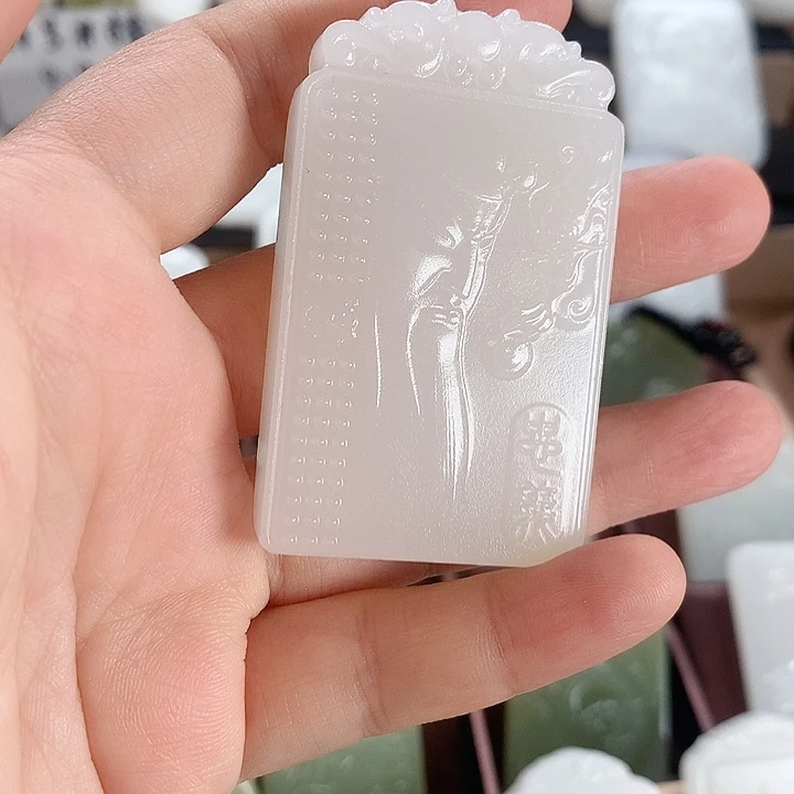 长石玉未镶嵌牌子方解石玉