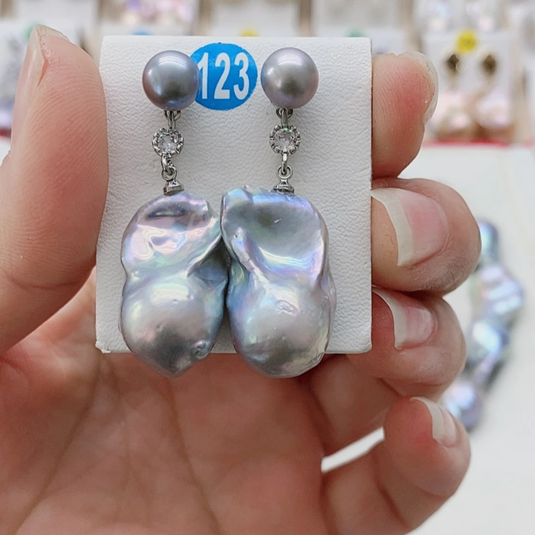 【闪购商品】淡水珍珠耳饰银S925镶嵌