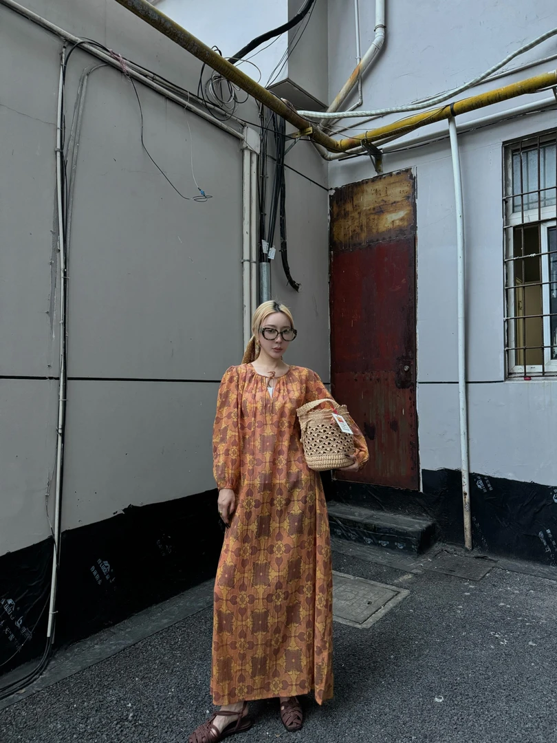 【ANTIK BATIK】25春夏TEREZADRESS法国设计师时尚印花棉纱连衣裙