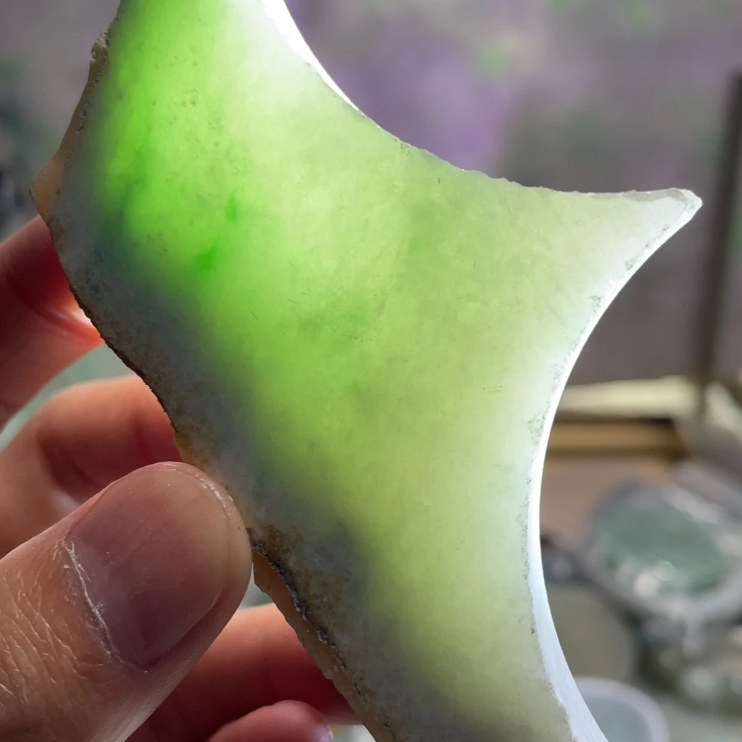 翡翠未镶嵌挂件K缅甸天然翡翠片料