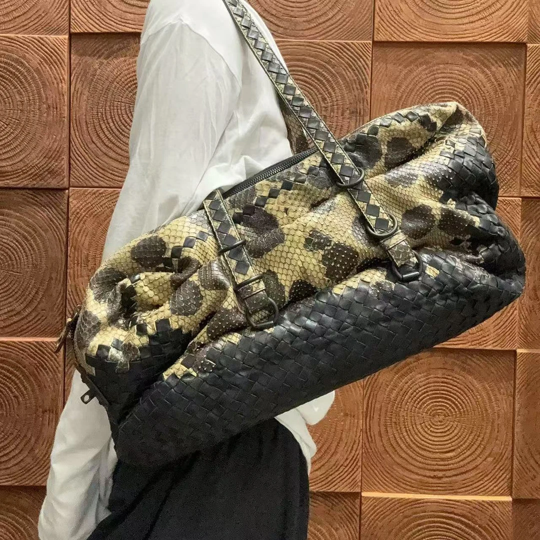 95新 BOTTEGA VENETA/葆蝶家 【蕾】 2HU424 蛇纹单肩腋下包