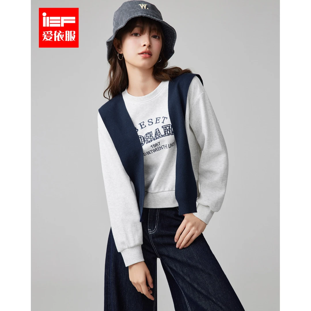 【商场同款新品】IEF/爱依服2025春季新款运动风卫衣欧若风