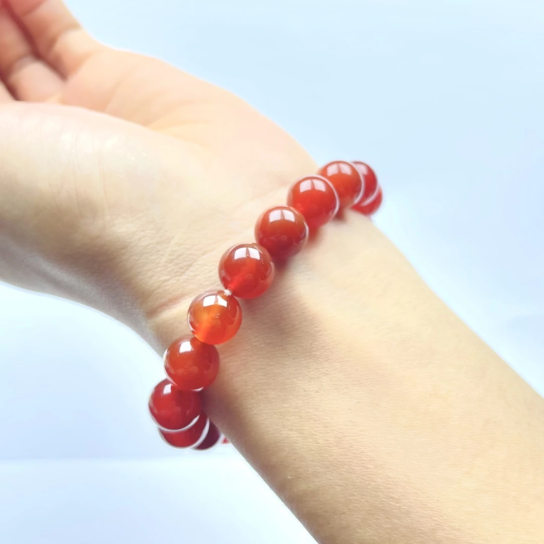 天然玉石枫叶红手串女款礼物