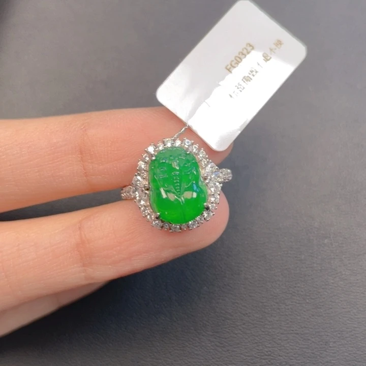 翡翠银S925镶嵌吊坠(不含链)