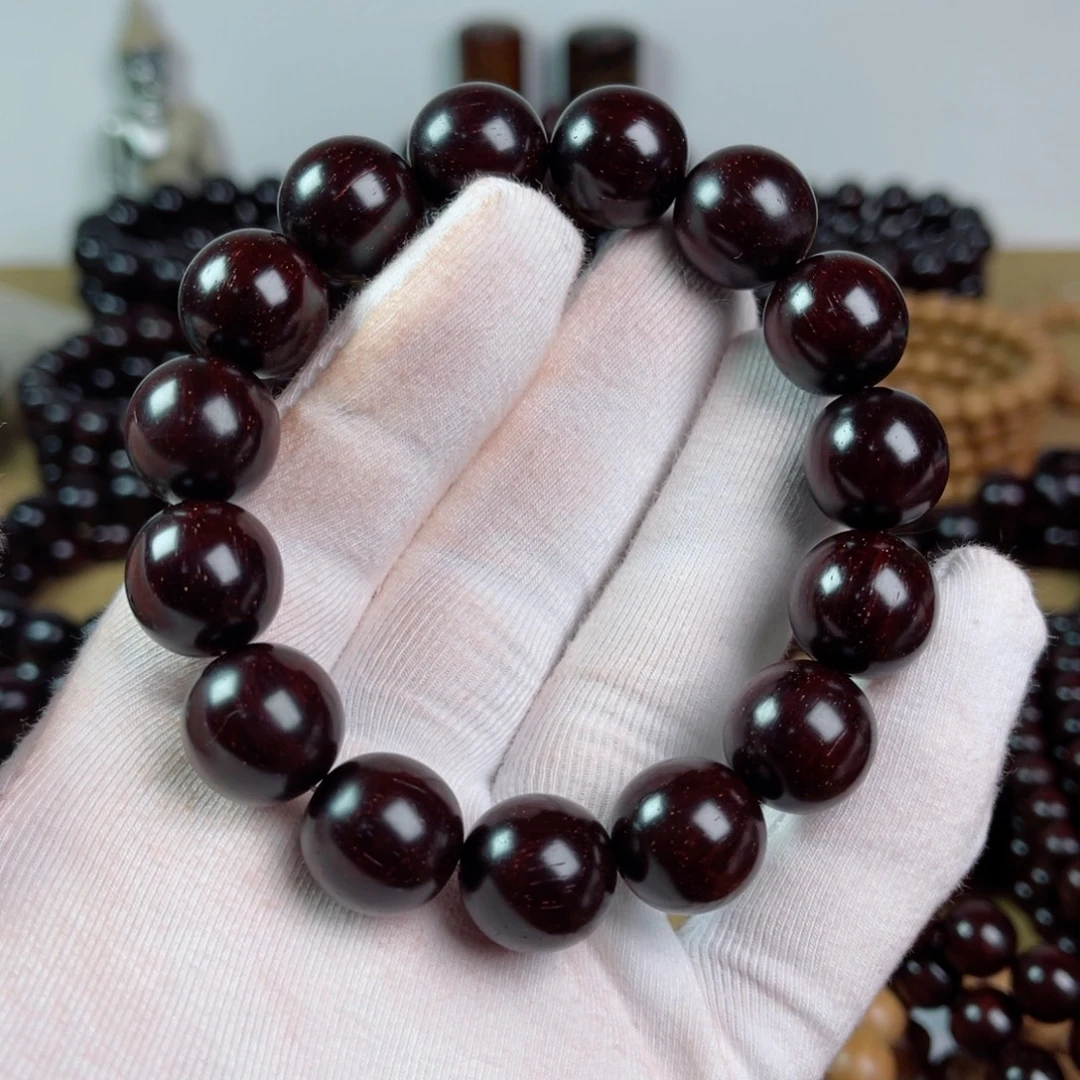 小叶紫檀手串/手链1.5高油润鳞底小满星