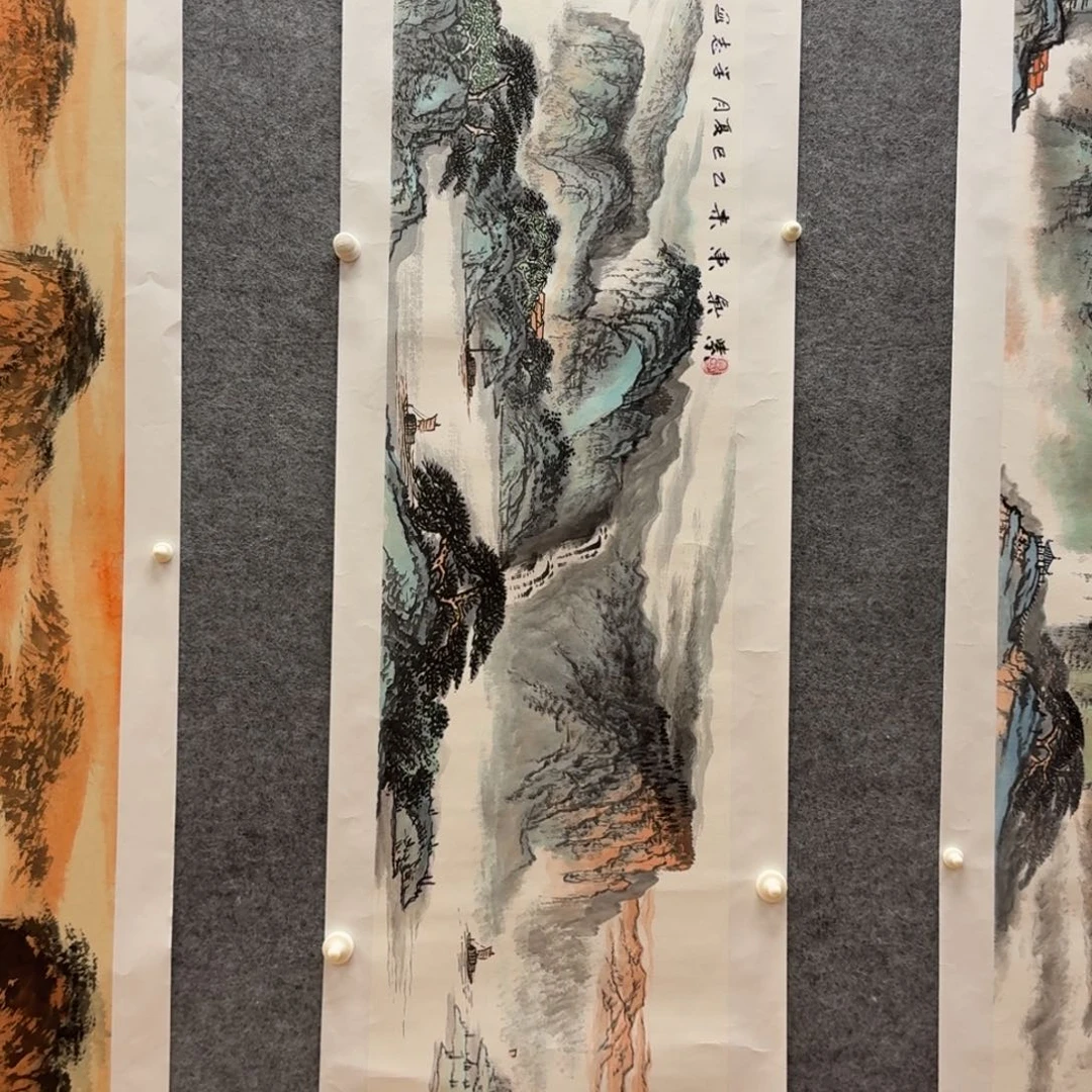 国画刘学志四尺对开作品