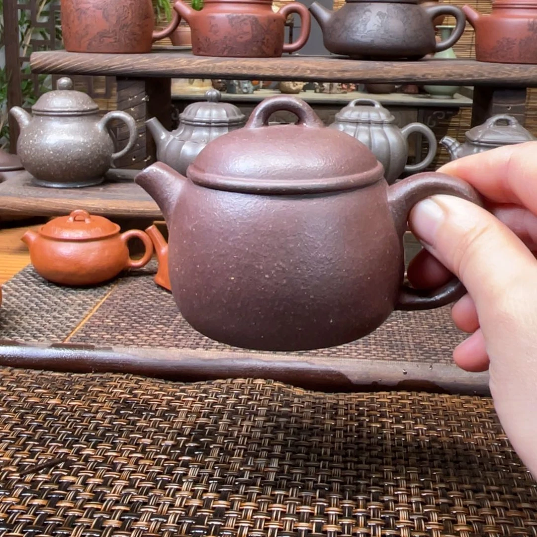 紫砂茶壶宜兴原矿紫砂手工制120