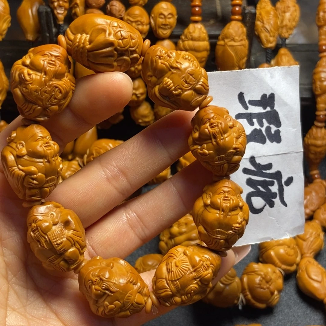 【闪购商品】手串/手链橄榄核万**成官帽财神上色