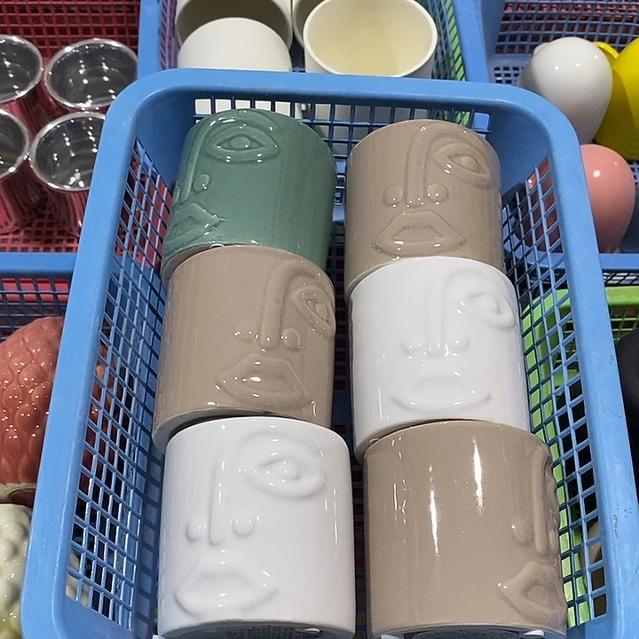 陶瓷花盆有孔 瑕疵针孔漏釉介意勿拍 口高