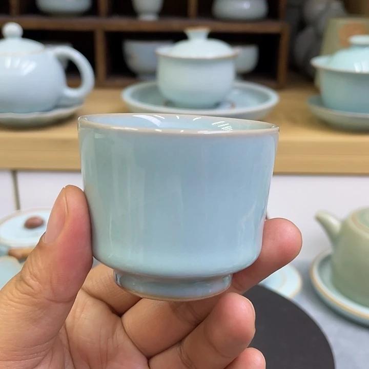 陶瓷杯子高端釉水马蹄杯