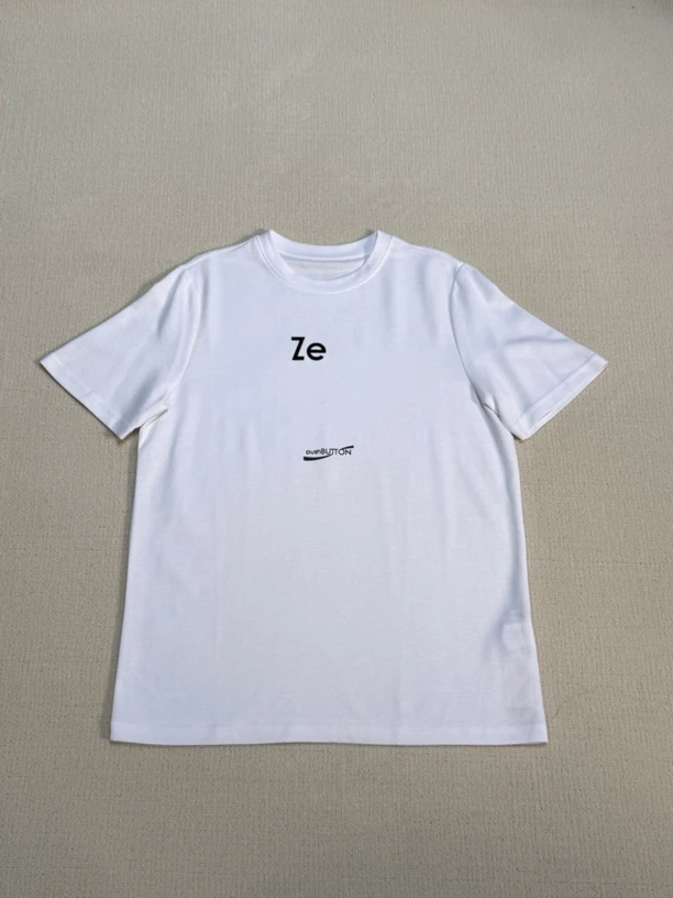 23582夏季新款大版字母植绒短袖T恤