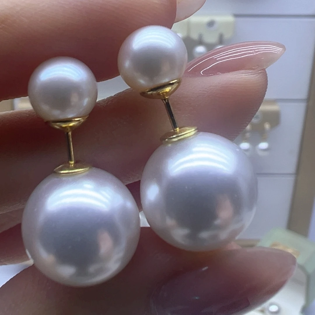 银S925镶嵌淡水珍珠耳饰