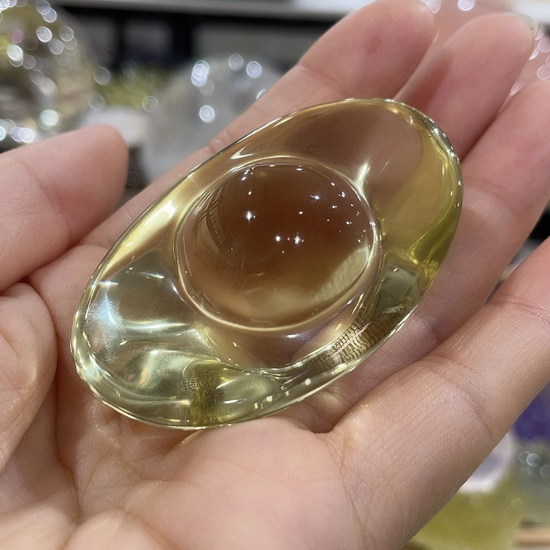 水晶珠宝半成品未镶嵌元宝黄水晶