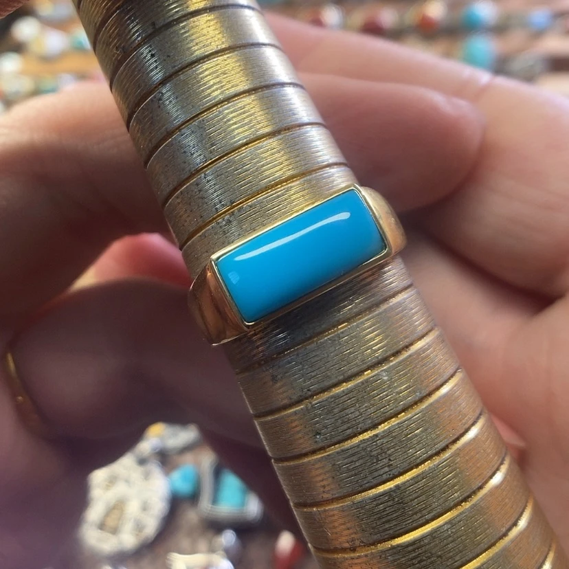 【闪购商品】绿松石戒指18K金镶嵌农*