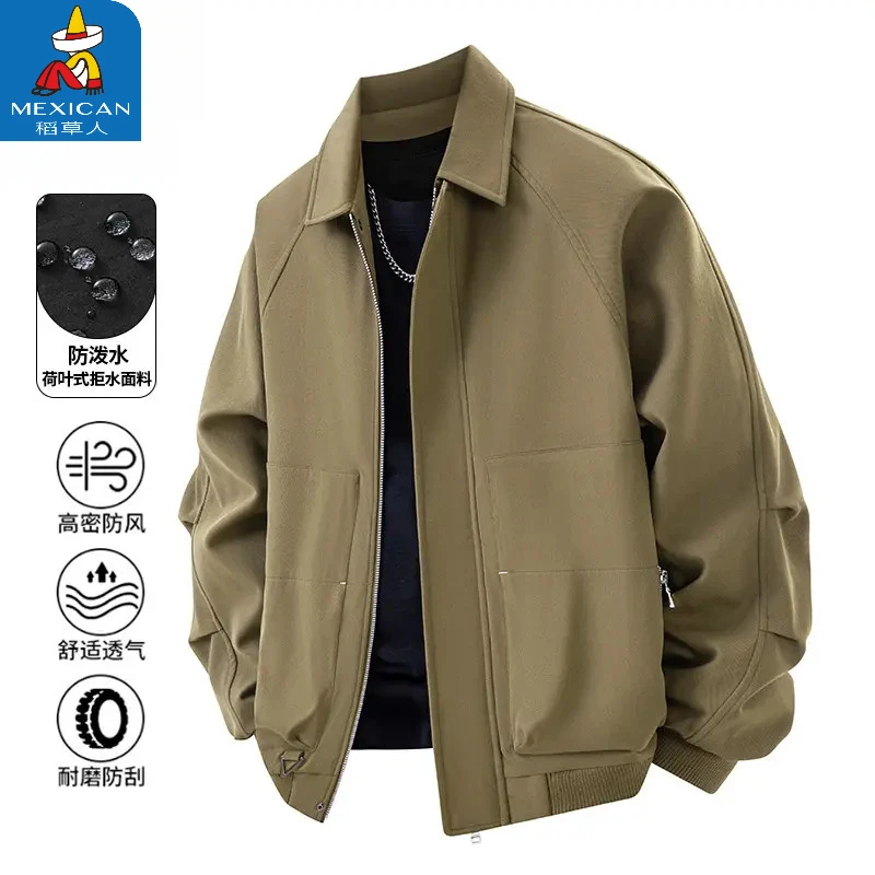 Mexican/稻草人美式夹克外套男士春秋季2025新款宽松工装防风外衣