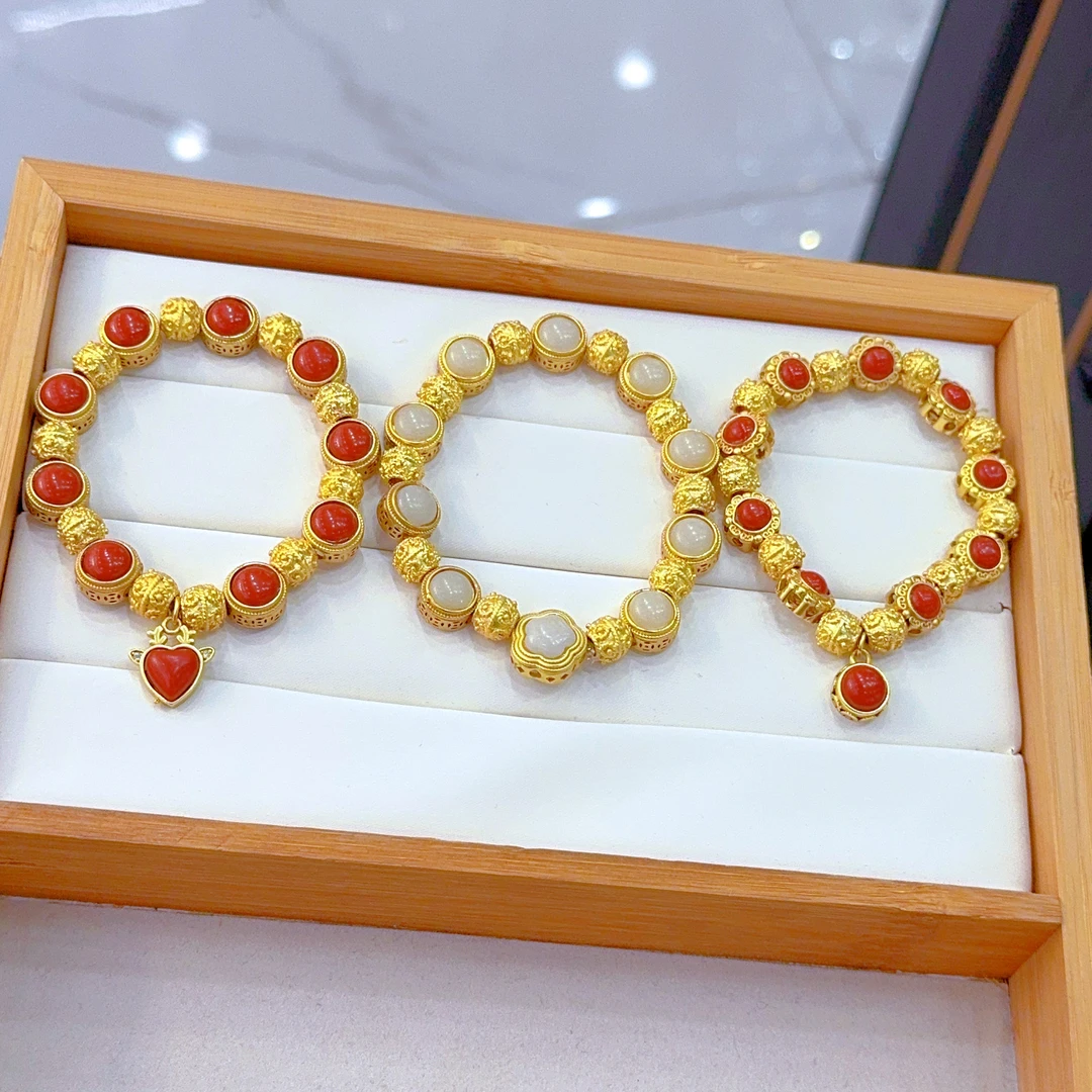 铜合金手镯 爱纳扎尔不易掉色才时尚百搭新款金色精美手链0079579