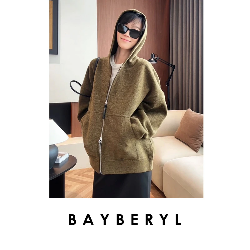 CC09-BAYBERYL老贝苔原卫衣*层次挺括廓形休闲秋连帽外套MF5G0341