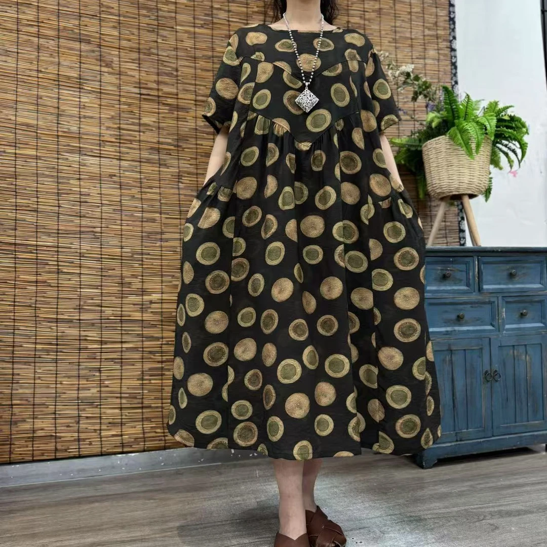 7167夏季新款倒三角优雅减龄显瘦洋气短袖连衣裙QZ