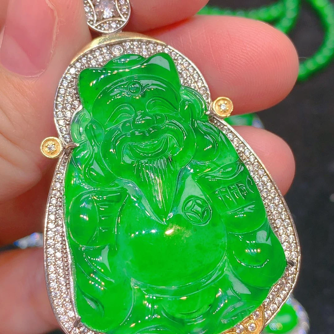 吊坠(不含链)银S925镶嵌翡翠翡翠