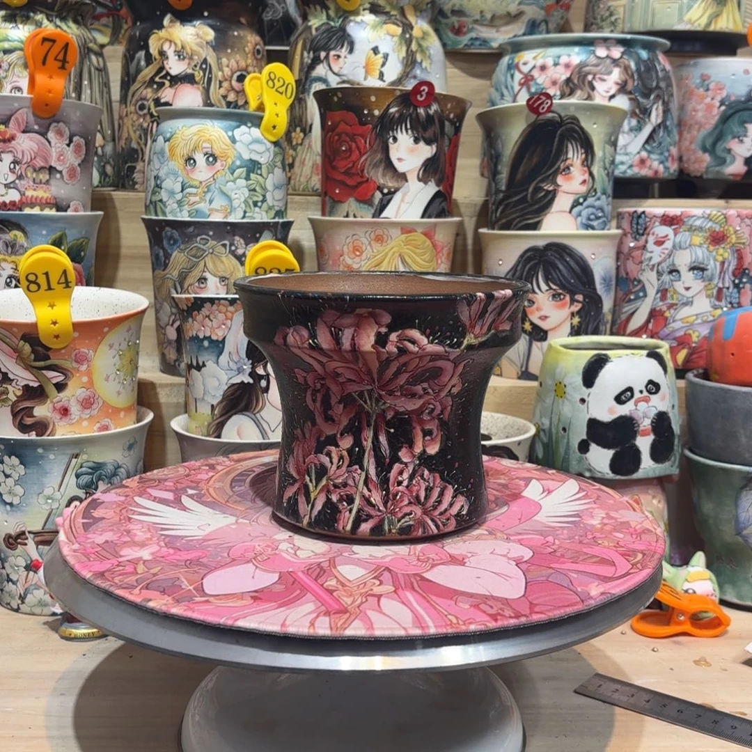 景德镇手绘花盆陶瓷14/12