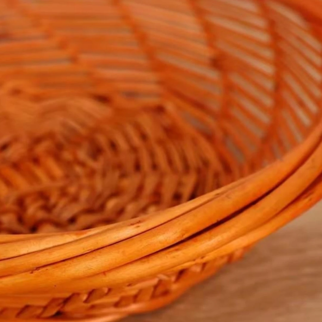 火锅店圆形烫水果盘篮防手工家用砂锅篮创意篮防蔬菜防烫垫烫藤篮