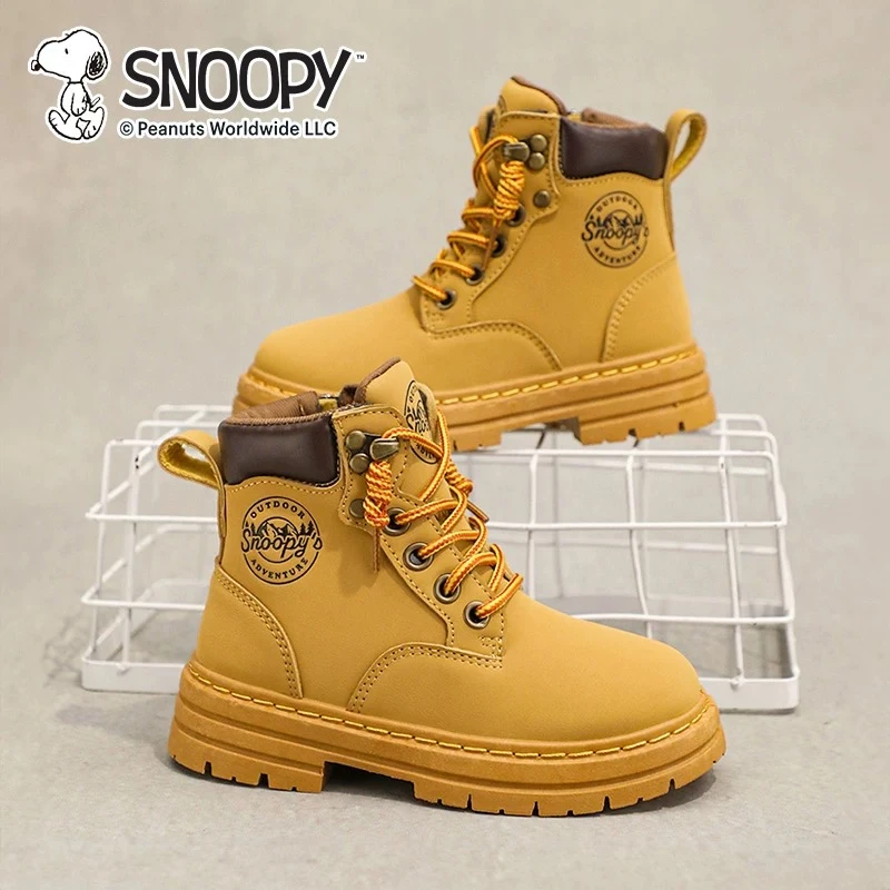 20514 snoopy儿童马丁靴男女童春秋软底防滑大黄靴靴子