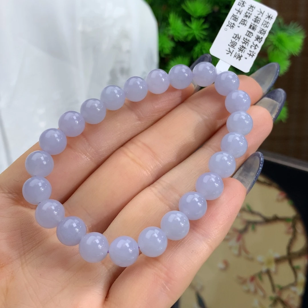 翡翠手链未镶嵌冰胶紫罗兰手链卡8m m