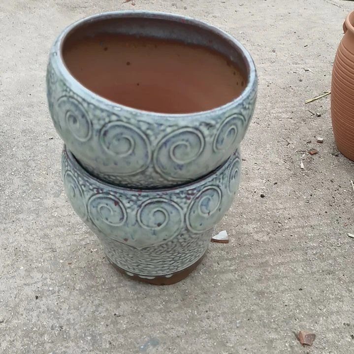 红陶口20高17瑕疵口变形扁了