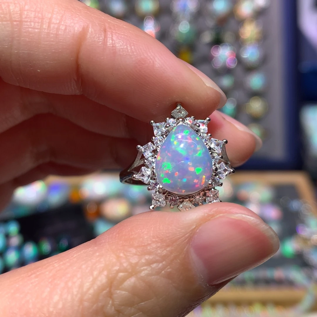 银S925镶嵌欧泊戒指款式