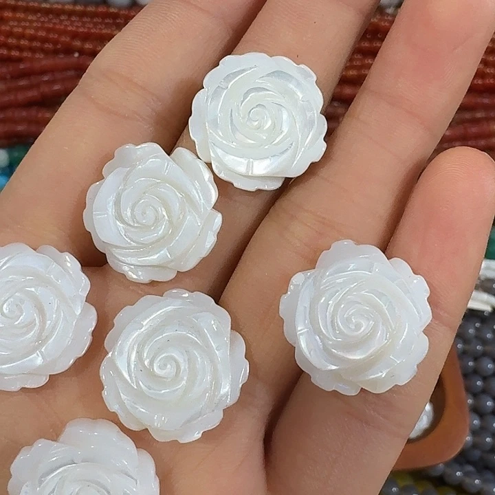 玛瑙/玉髓合金珠宝半成品一颗20mm马蹄螺玫瑰花