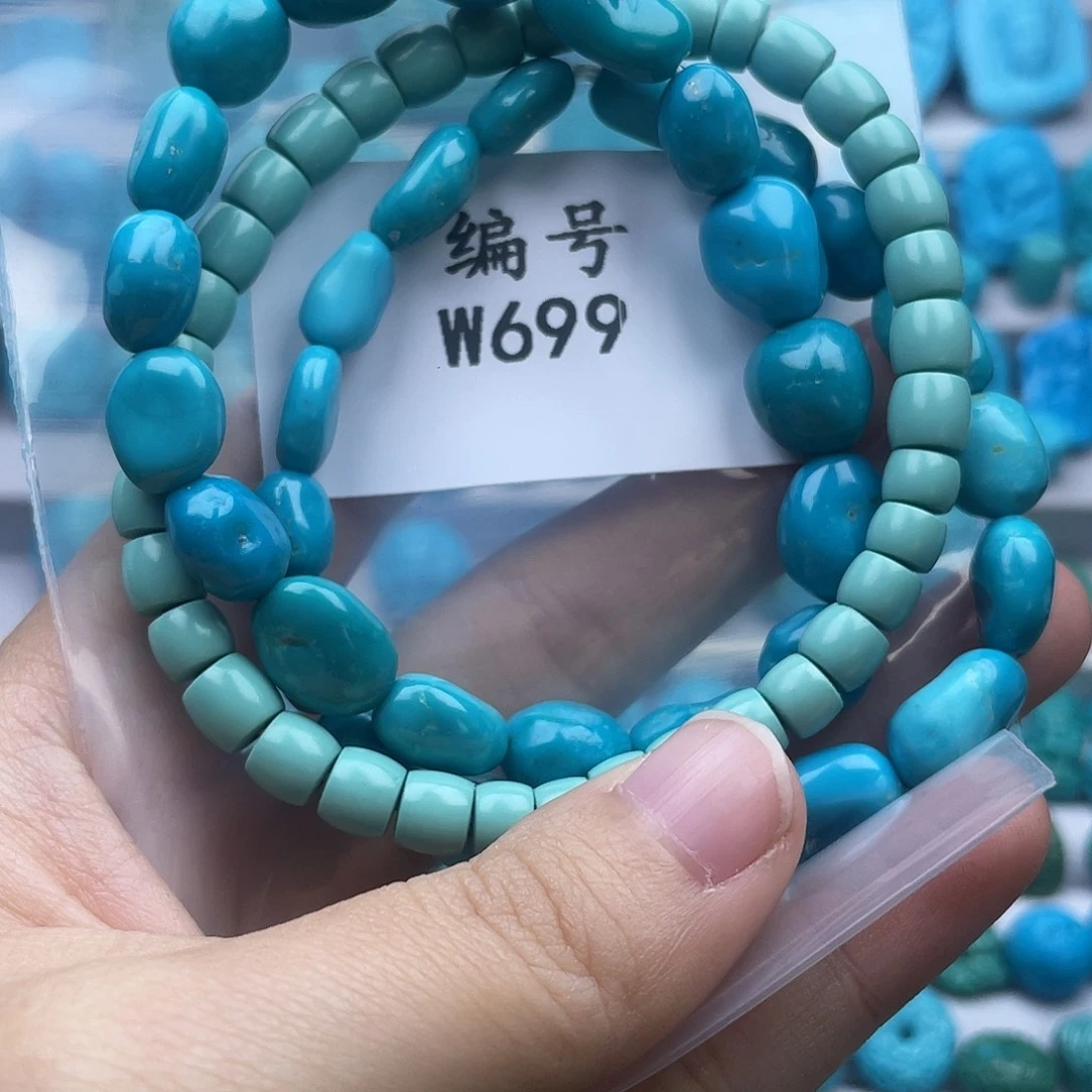 飞***猪绿松石银S925镶嵌珠宝奇石