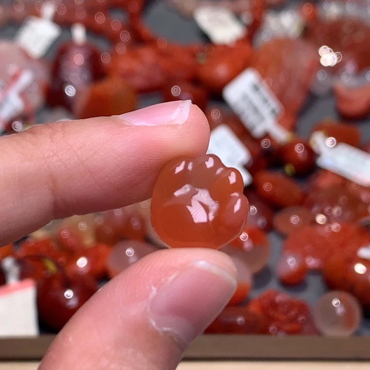 南红玛瑙未镶嵌珠宝半成品猫爪