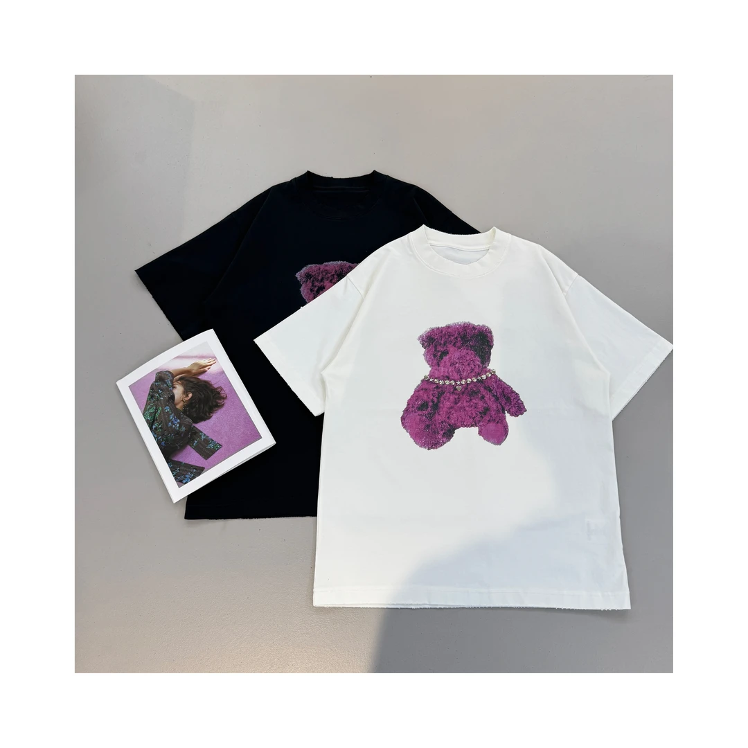 【张茂studio】夏季新款圆领卡通印花宽松半袖情侣男士百搭休闲短袖