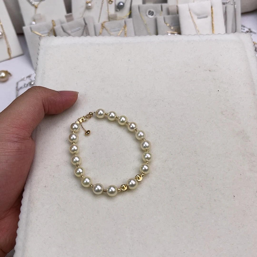 18K金镶嵌手绳海水珍珠