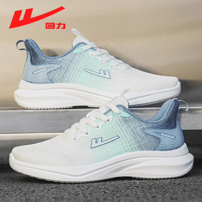 Warrior/回力新款休闲鞋网面男鞋百搭透气跑步轻便飞织