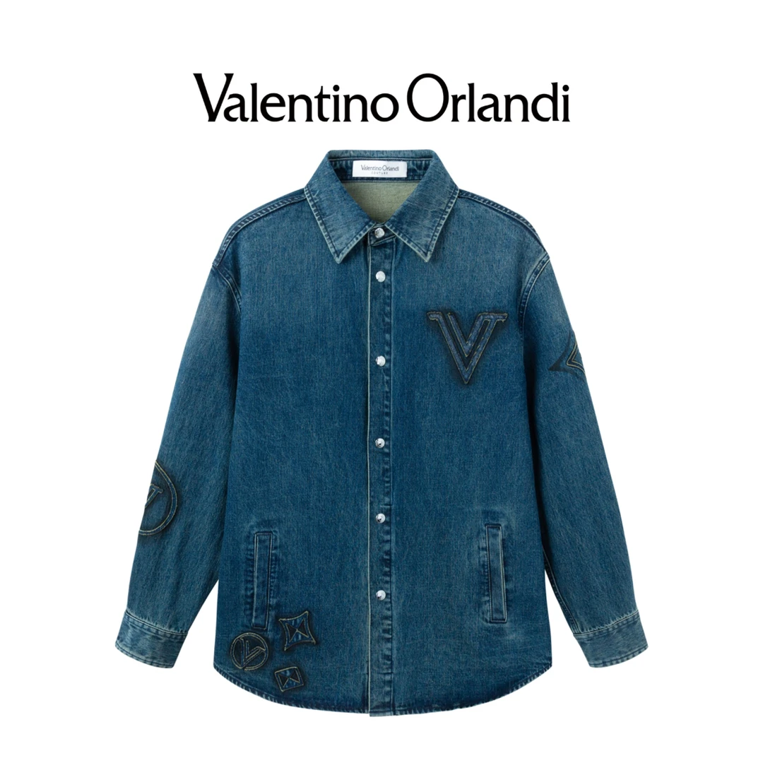 VALENTINO ORLANDI/华伦天奴.奥兰迪男士时尚休闲长袖牛仔衬衫