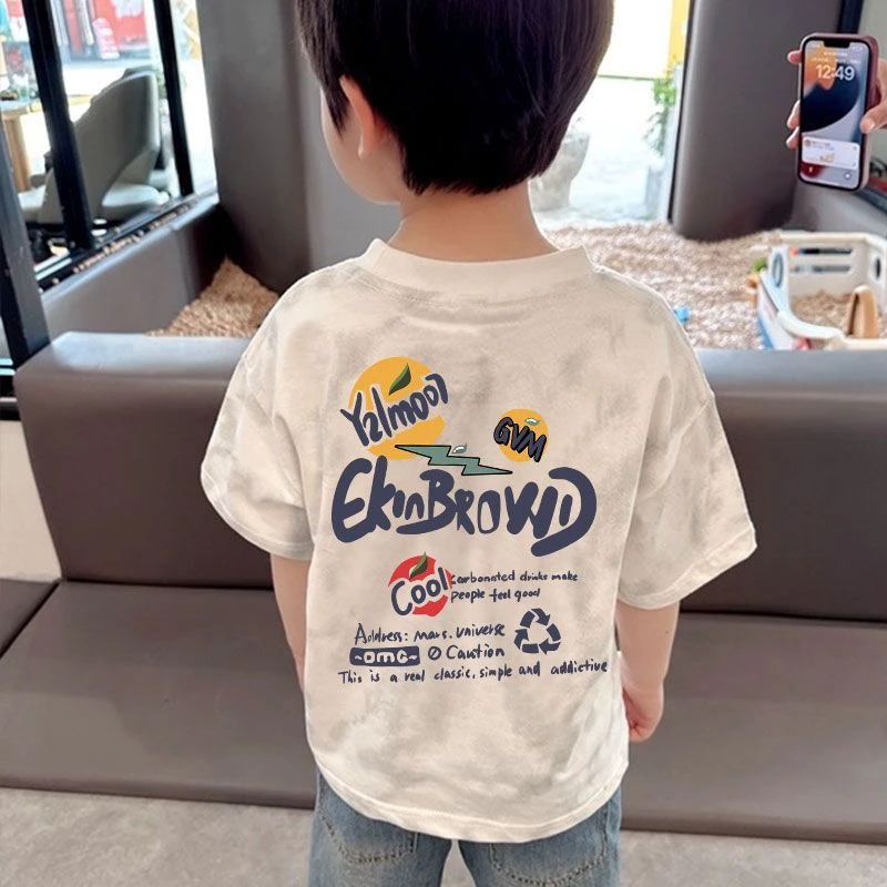 100纯棉童装男童中小童衣服短袖新款潮款T恤宝宝上衣夏季儿童半袖