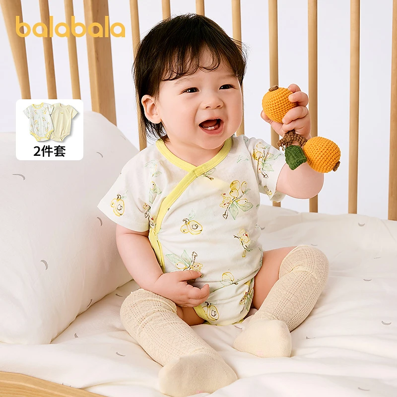 【两件装】巴拉巴拉新生儿衣服宝宝包屁衣三角衣新款夏装轻薄