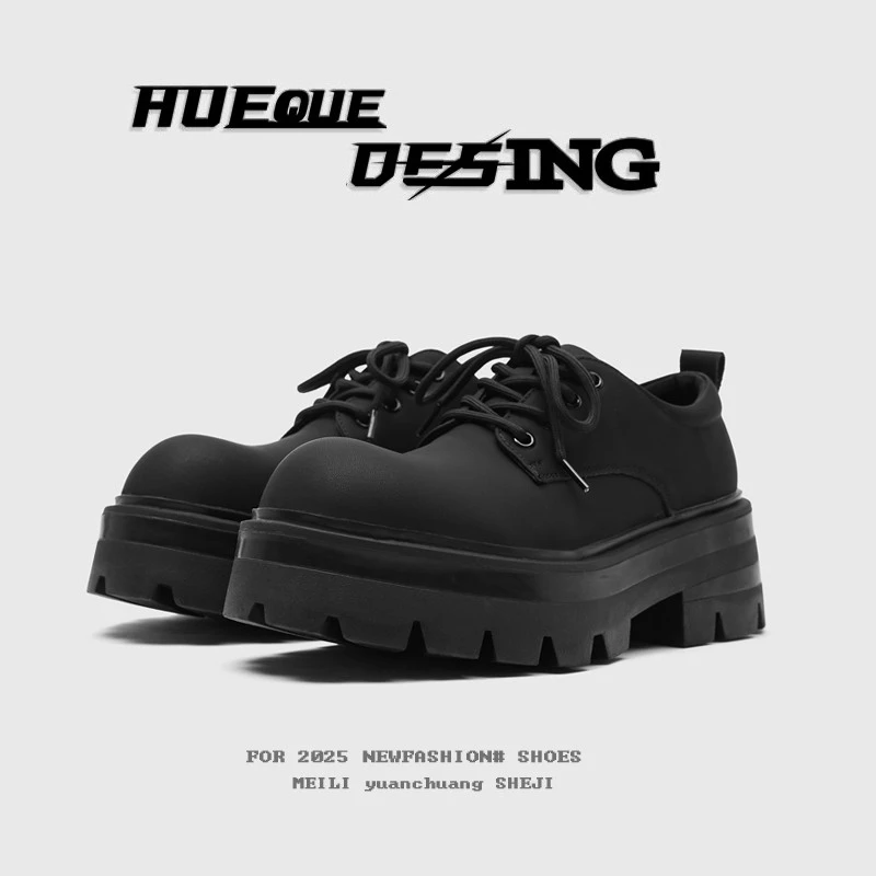 【旗舰新品】原创大头德比鞋子男女2025新款情侣皮鞋厚底增高7CM