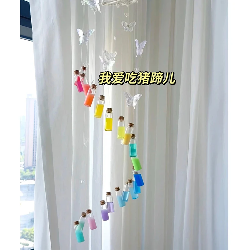 diy手工彩虹蝴蝶风铃材料包送闺蜜情侣520情人节礼物创意挂件装饰